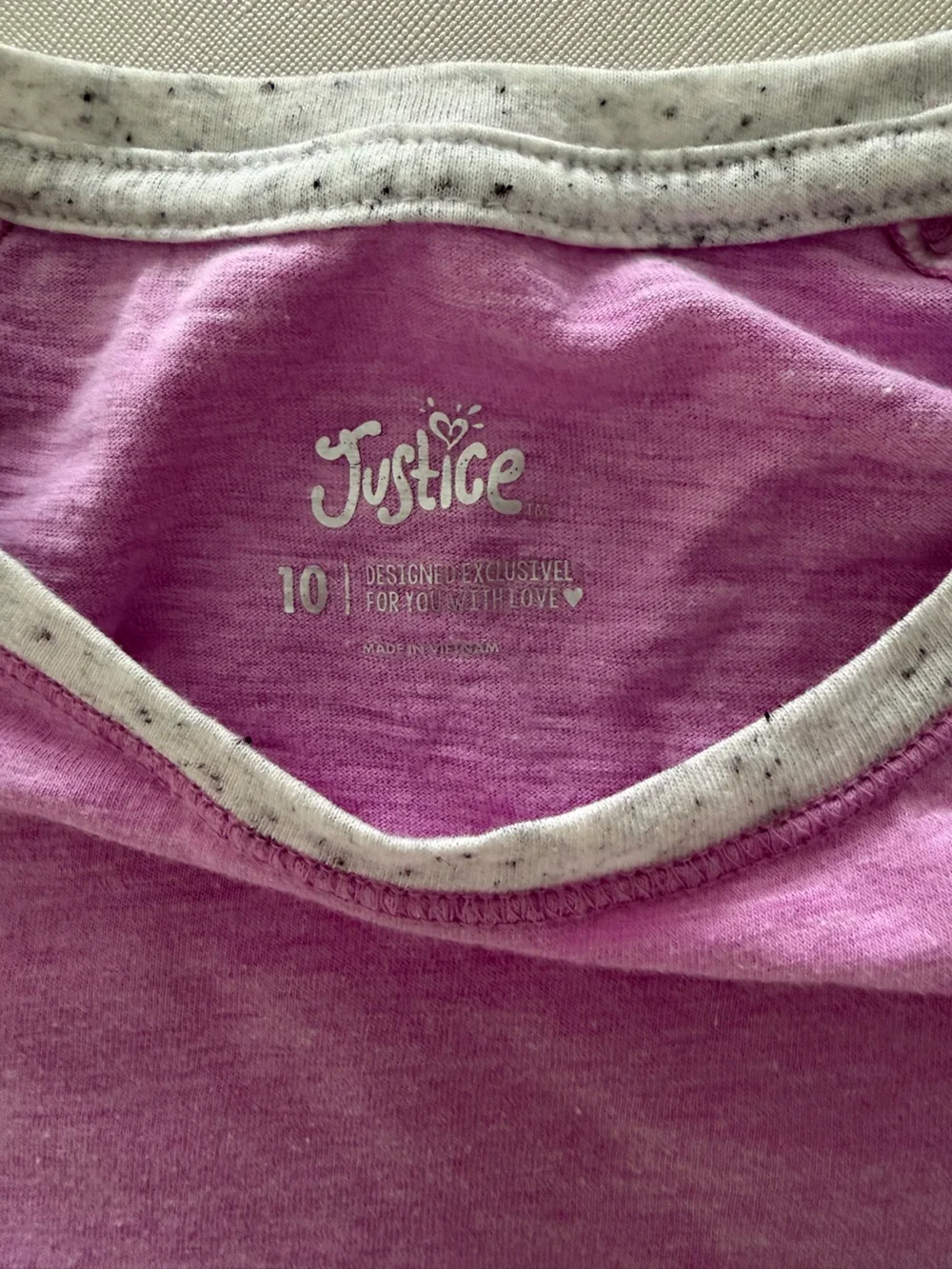 Justice Purple & Gray T-Shirt Girls Size 10